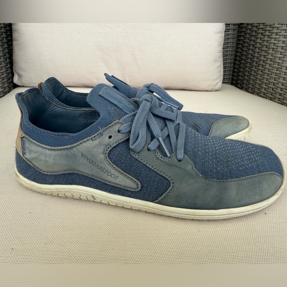 Vivobarefoot Womens Trainers Primus Asana Casual Lace-Up Leather Textile Blue 9 - Picture 3 of 8